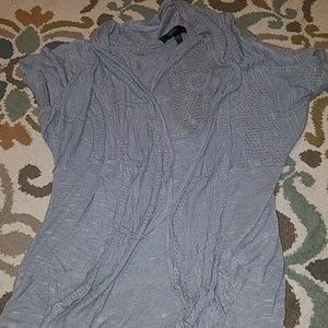 Cap sleeve, thin gray cardigan
